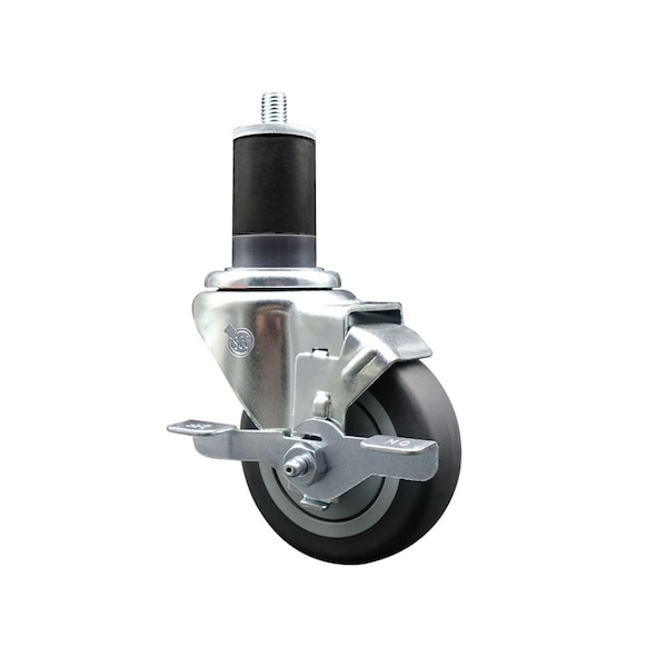 3.5'' Thermoplastic Rubber Swivel 1-5/8'' Expanding Stem Caster with Brake